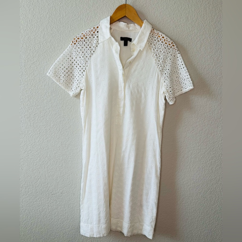 J.Crew White Eyelet Dress Women’s Size 2